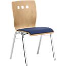 Stapelstoel 7450, voorgevormde zitting, lordosesteun, designgaten, zonder armleuningen, bekledingsstof Point/Trevira CS, blauw