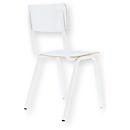 Stapelstoel ZERO, stapelbaar tot 4 stuks, onderstel met ronde buis, B 380 x D 380 x H 460 mm, wit/wit, 2 stuks
