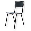 Stapelstuhl ZERO, stapelbar bis 4 Stück, Rundrohr-Fußgestell, B 380 x T 380 x H 460 mm, schwarz/schwarz, 2 Stück