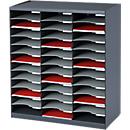 Station de tri PAPERFLOW, format A4, polystyrène, 36 compartiments, l. 674 x P 304 x H 791 mm, anthracite