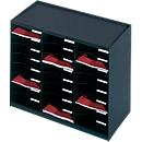 Station de tri PAPERFLOW, format A4, polystyrène, l. 674 x P 304 x H 548 mm, 24 compartiments, noir