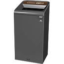 Station de tri Rubbermaid Configure, pour les déchets organiques, avec fixation magnétique, L 495 x P 489 x H 975 mm, 87 l, marron
