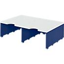 Station de tri styrodoc Jumbo styro®, format C4, 1 étage/2 rangées/2 compartiments, bleu