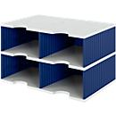Station de tri styrodoc Jumbo styro®, format C4, 2 étages/2 rangées/4 compartiments, bleu