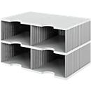 Station de tri styrodoc Jumbo styro®, format C4, 2 étages/2 rangées/4 compartiments, gris