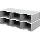 Station de tri styrodoc Jumbo styro®, format C4, 2 étages/3 rangées/6 compartiments, gris