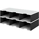 Station de tri styrodoc Jumbo styro®, format C4, 2 étages/3 rangées/6 compartiments, noir