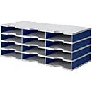 Station de tri styrodoc Standard styro®, format C4, 4 étages/3 rangées/12 compartiments, gris/bleu