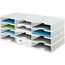 Station de tri styrodoc Standard styro®, format C4, 4 étages/3 rangées/12 compartiments, gris/gris