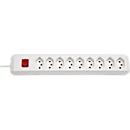 Steckdosenleiste brennenstuhl® cleverLINE, 9-fach, bis 2300 W, mit beleuchtetem Schalter, IP20, Kabellänge 2 m, Kunststoff, weiss