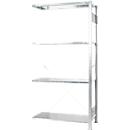 Steckregal Schulte green, Anbauregal, erweiterbar, 4 Fachböden, B 1000 x T 400 x H 2000 mm, Stahl, verzinkt