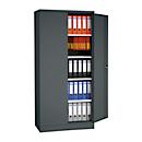 Steel cabinet, 4 shelves, 5 OH, H 1950 x W 920 x D 600 mm, anthracite gray/anthracite gray
