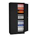 Steel cabinet, 4 shelves, 5 OH, H 1950 x W 920 x D 600 mm, black/black