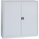 Steel cabinet, height adjustable shelf, lockable, H 1000 mm, light gray/light gray