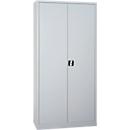 Steel cabinet, height-adjustable shelf, lockable, H 1800 mm, light gray/light gray