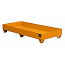 Steel collecting pan without grid, 1800 x 800 mm, orange RAL 2000