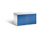 Steel plan cabinet, for formats up to DIN A0, 5 drawers