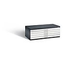 Steel plan cabinet, for formats up to DIN A1, 5 drawers, black grey/light grey