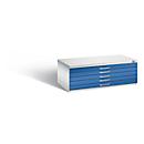 Steel plan cabinet, for formats up to DIN A1, 5 drawers, light grey/blue