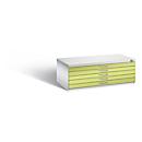 Steel plan cabinet, for formats up to DIN A1, 5 drawers, light grey/green