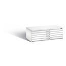 Steel plan cabinet, for formats up to DIN A1, 5 drawers, traffic white