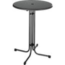 Stehtisch Quickstep mit Sonnenschirmöffnung, desinfektionsmittelbeständig, Ø 850 mm, anthrazit