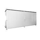 Stellingcontainer BAUER CEN 59-2, staal, schuifdeur, B 6245 x D 1550 x H 2980 mm, wit