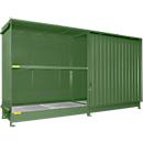 Stellingcontainer Bauer type CEN 59-2 IBC, 2 etages, schuifdeur, 2000 l, tot 8 IBC's, B 6245 x D 1550 x H 3465 mm, resedagroen RAL 6011