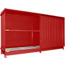 Stellingcontainer Bauer type CEN 59-2 IBC, 2 etages, schuifdeur, 2000 l, tot 8 IBC's, B 6245 x D 1550 x H 3465 mm, vuurrood RAL 3000