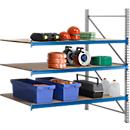 Stellingsysteem WR 600, aanbouwsectie, dwarssteun blauw, met 3 niveaus, 2500 x 1500 x 800 mm