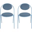 Stoelen Saturne Meet by Paperflow - B 520 x D 540 x H 820 mm - stalen buis blauw - kunstleer blauw - set van 2
