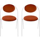 Stoelen Saturne Meet by Paperflow - B 520 x D 540 x H 820 mm - stalen buis wit - fluweel roest - set van 2