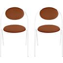 Stoelen Saturne Meet by Paperflow - B 520 x D 540 x H 820 mm - stalen buis wit - kunstleer roest - set van 2