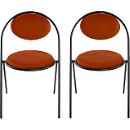 Stoelen Saturne Meet by Paperflow - B 520 x D 540 x H 820 mm - stalen buis zwart - fluweel roest - set van 2