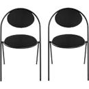 Stoelen Saturne Meet by Paperflow - B 520 x D 540 x H 820 mm - stalen buis zwart - kunstleer zwart - set van 2