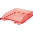 Storage basket HAN Klassik, for A4/C4 format, with labeling field, stackable, W 255 x D 348 x H 65 mm, plastic, red/transparent, 6 pieces 
