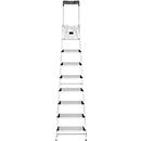 Stufenstehleiter Hailo L80, EN 131, mit Multifunktionsschale & XXL-Stufen, bis 150 kg, 8 Stufen