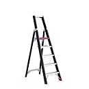 Stufenstehleiter Professional Topline, einseitig, Aluminium, 5 Stufen, schwarz