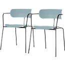 Stuhl BISTRO, stapelbar bis zu 4 Stück, B 535 x T 545 x H 760 mm, Stahlrohr & Polypropylen, blau, 2 Stück