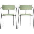 Stuhl BISTRO, stapelbar bis zu 4 Stück, B 535 x T 545 x H 760 mm, Stahlrohr & Polypropylen, grün, 2 Stück
