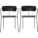 Stuhl BISTRO, stapelbar bis zu 4 Stück, B 535 x T 545 x H 760 mm, Stahlrohr & Polypropylen, schwarz, 2 Stück