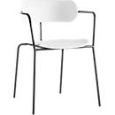 Stuhl BISTRO, stapelbar bis zu 4 Stück, B 535 x T 545 x H 760 mm, Stahlrohr & Polypropylen, weiß, 4 Stück