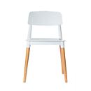 Stuhl Paperflow Glamwood, Massivholz, PP-Sitz, weiss, 2er-Set