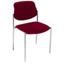 Styl visitor chair, without armrests, bordeaux fabric, silver aluminum frame, stackable up to 6 units