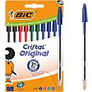 Stylo à bille BIC Cristal Original Farbmix, boîte de 10, 1,0 mm, pointe moyenne