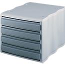 styro® desktop drawer wave, 4 drawers, polystyrene, grey/grey