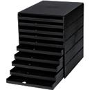 styro® Schubladenbox Styroval Pro, 10 Schubladen, offen, DIN C4, Polystyrol, schwarz