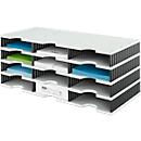 styro® sorteerstation styrodoc Standaard, C4, 4 etages/3 rijen/12 vakken, grijs/zwart