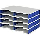 styro® Sortierstation styrodoc Standard, DIN C4, 4 Etagen/2-reihig/8 Fächer, grau/blau