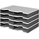 styro® Sortierstation styrodoc Standard, DIN C4, 4 Etagen/2-reihig/8 Fächer, grau/schwarz